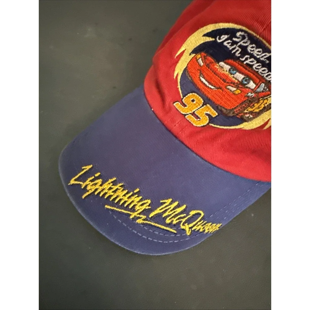 Disney Pixar Cars Boys‎ Hat Lightning McQueen Blue Gray Red Adjustable Cap XS